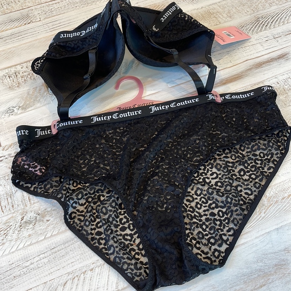 Juicy Couture Leopard Mesh Bra (42D) & Hipster (3X)
